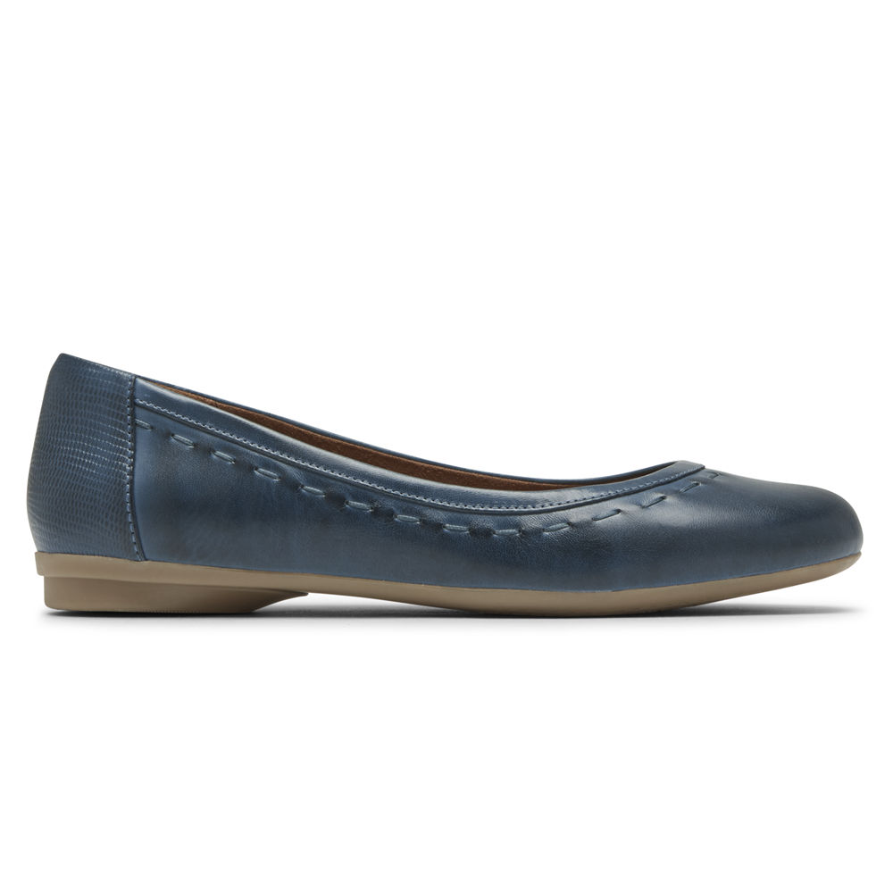 Sapatos Frouxos Rockport Mulher Azul Marinho - Cobb Hill Maiika Ballet - 95731ODLX